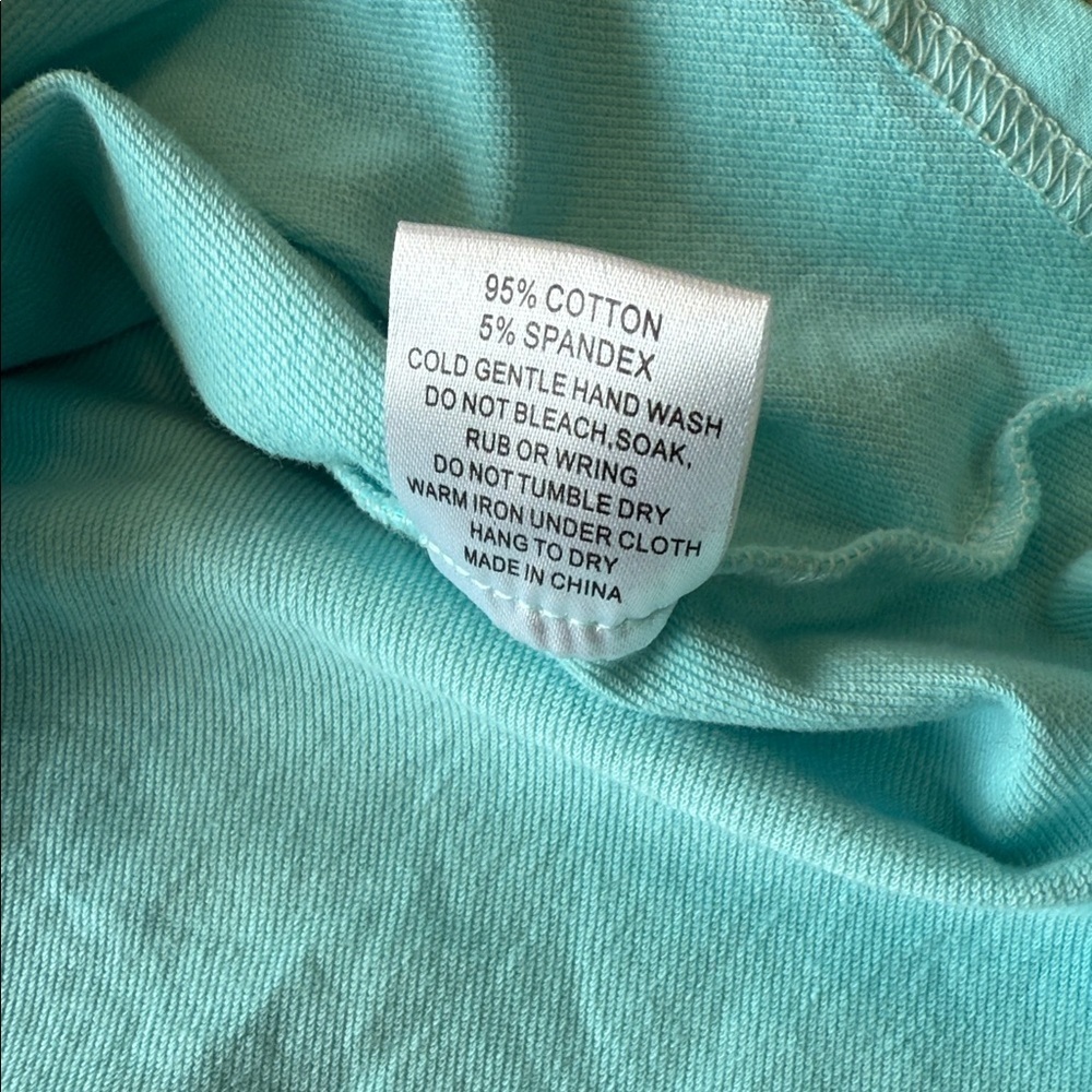VD Lounge Boutique Light Blue V-Neck Short Sleeve Dress Cotton Spandex XL - Picture 5 of 7
